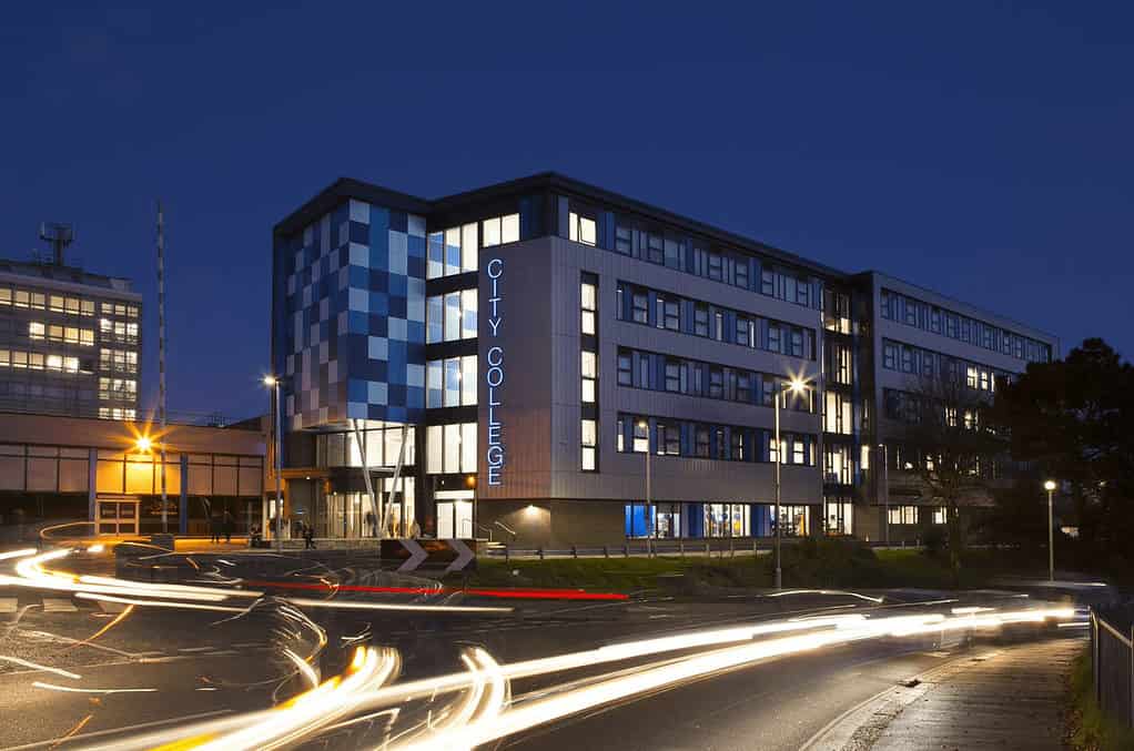 Image of the College at night time